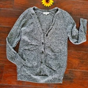 Madewell Gray Button-Up Sweater